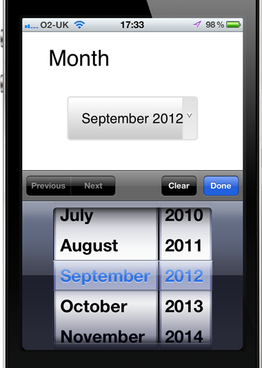 Month input type